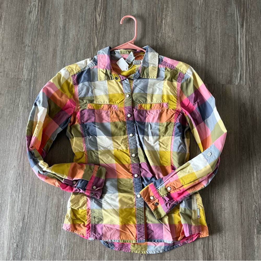 Stio Women's Small Plaid Button-up Long Sleeve